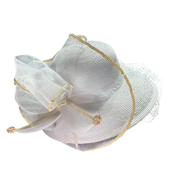 Elegant Hat 100% Polypropylene Wide Brim fascinator Weddings Church Derby Hat